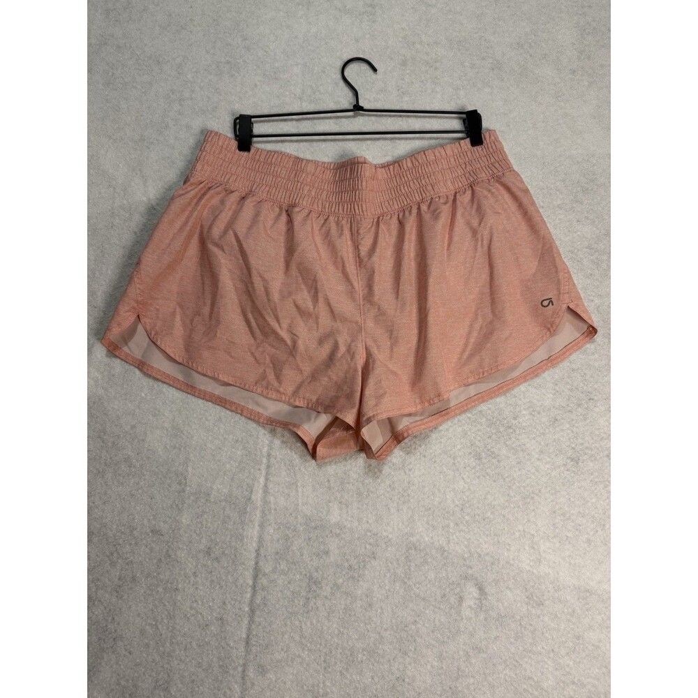 Women’s GAP Fit Runaround Short Mid Rise Lined Wicking Pink Orange 3” Inseam XL